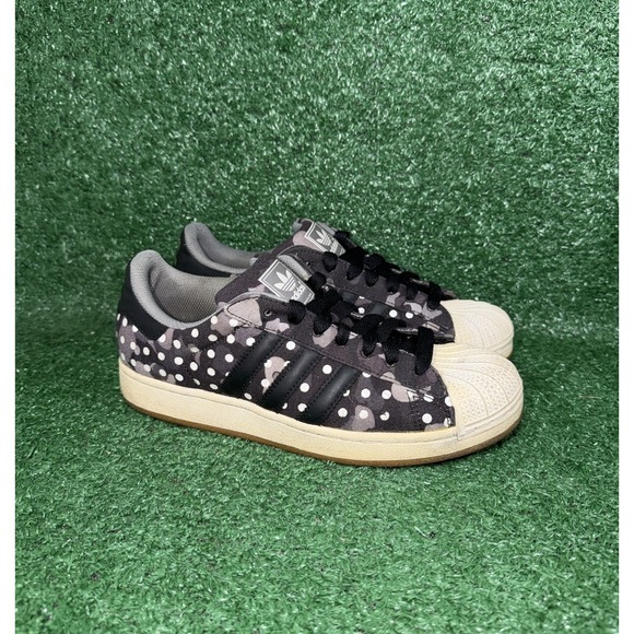 adidas Other - Adidas Superstar Shoes Women 8.5 Mens 7 Black Polka Dot Shell Toe Casual Sneaker
